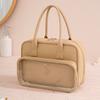 Solid Color Makeup Bag PVC Toiletry Bag Fashion Handheld Cosmetic Case  Ladies