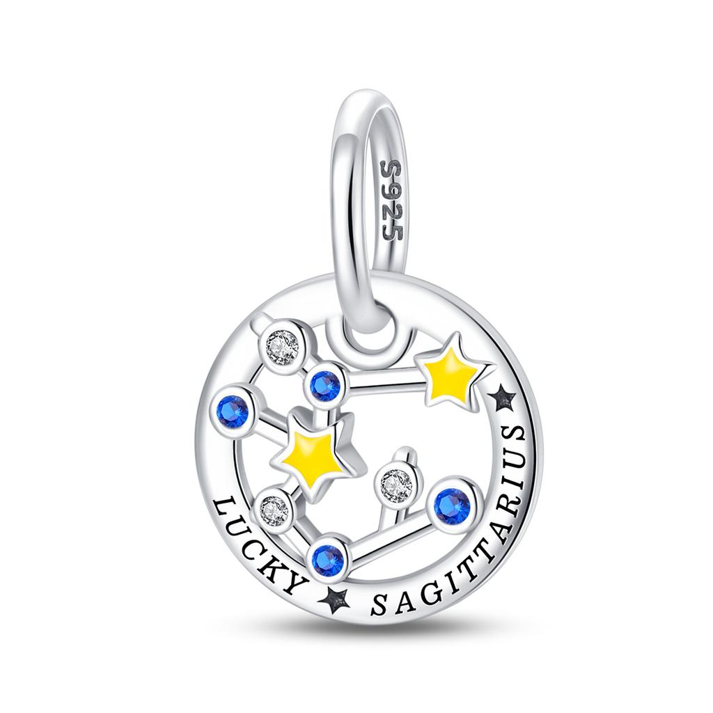 S925 Sterling Silver 12 Constellation Pendant Virgo Gemini DIY Jewelry Accessories