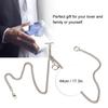 44cm Retro Vintage Metal Pocket Watch Chain Link Classic Antique Present (Silver)