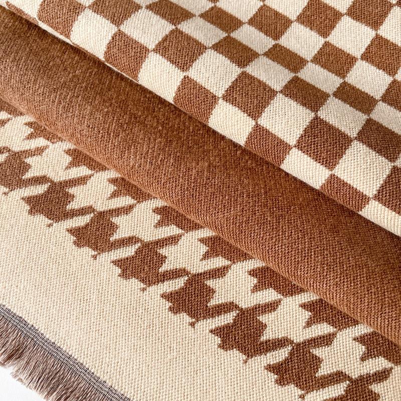 School season imitation cashmere scarf female relaxation thousand bird grid checkerboard jacquard student red shawl