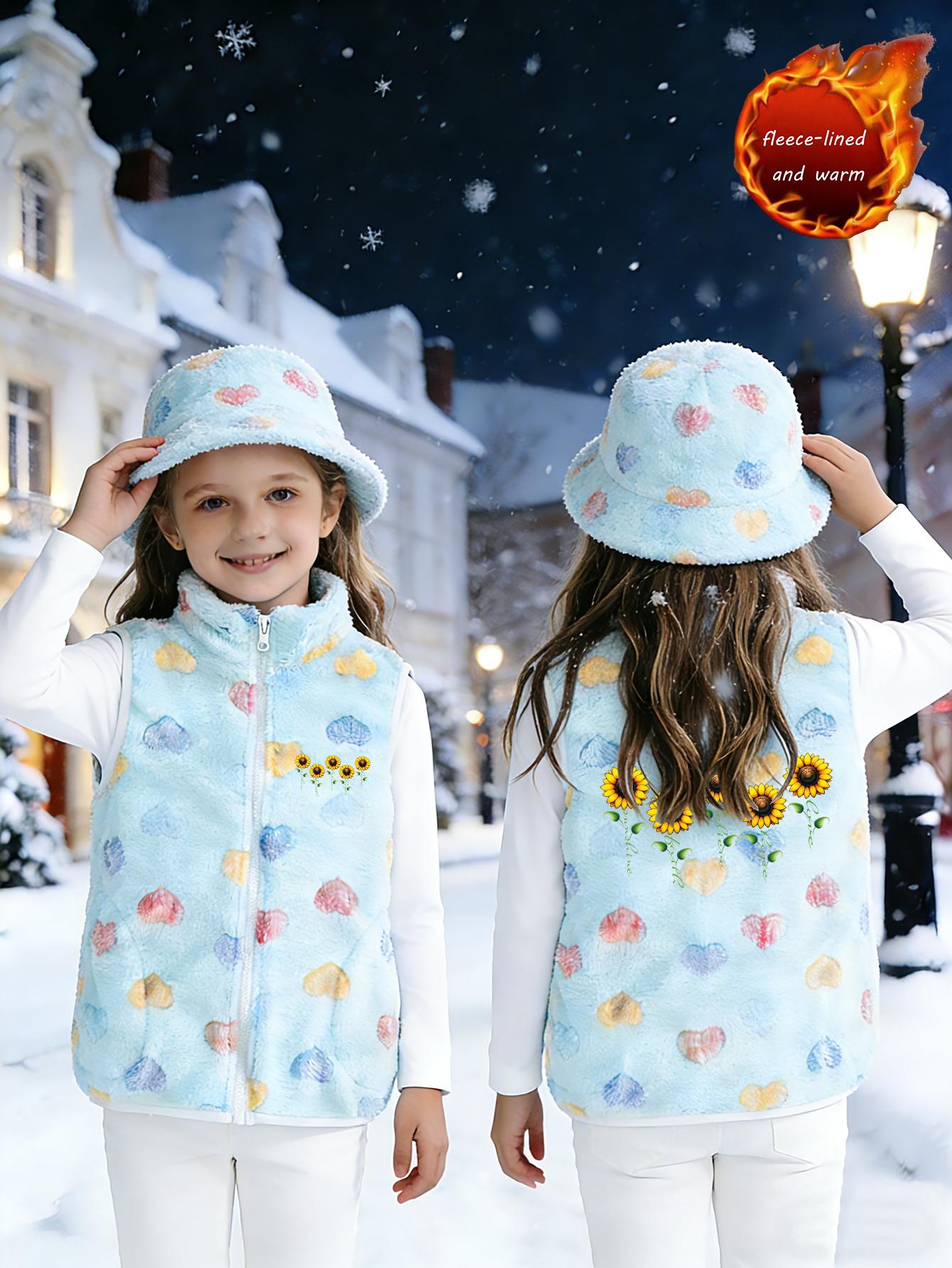 Girls Flannel Vest Kids Double-Sided Fleece Gilet Polyester Thick Warm Casual School Style Outdoor Gift 1-8Y 1-2 Years,3-4 Years,4-5 Years 5-6 Years,7-8 Years синий