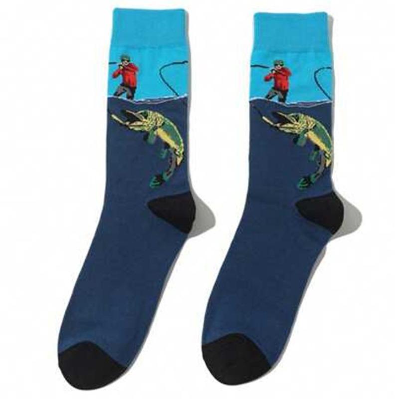 Personalized Cotton Long-legged Men s and Women s Socks, Mid-length Men s Socks, Cartoon Character Socks, Animal and Fruit-themed Socks, Trendy Socks 1 pair