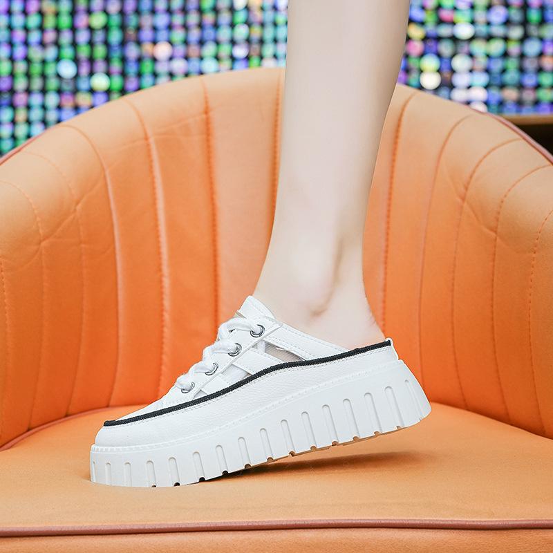 

Летние полые тапочки сандалии универсальные полутапочки верхняя одежда женская обувь мода толстая подошва дышащая мягкая подошва 40