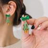 Trendy Cute Candy Christmas Tree Dangle Earrings for Women Red Bowknot Love Heart Star Beads Resin Earrings Party Jewelry Gifts