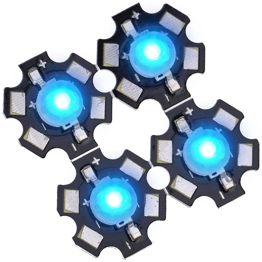 3W Høyeffekt LED Lampeperler Emitter Diodebrikker for DIY Belysningsarmaturer Blå