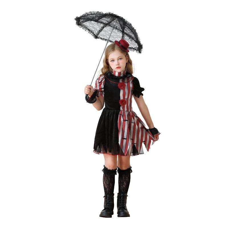 Halloween Children's Costume Clown Soul Girls Dress Party Funny Dress Up Carnival Costume