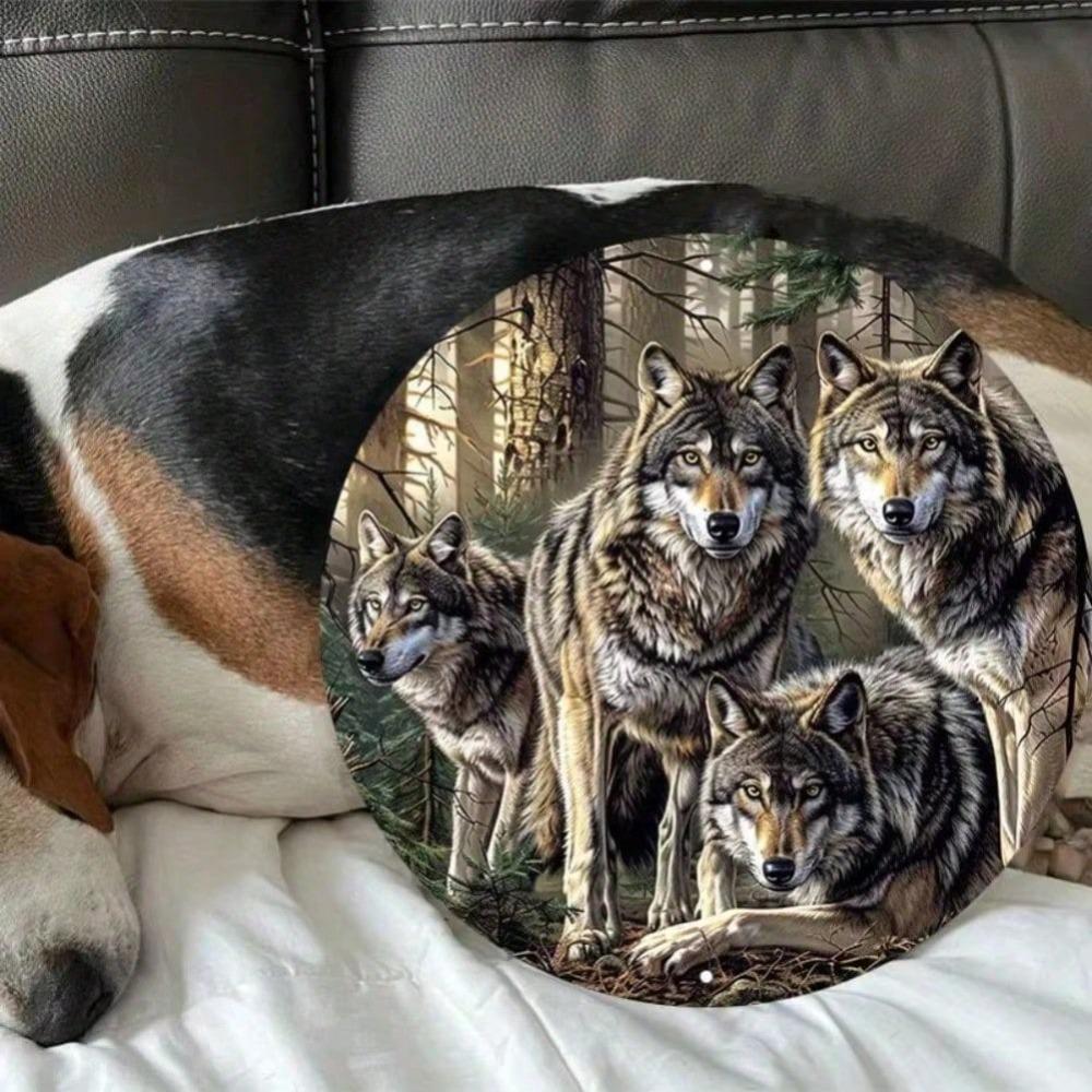 Wolf Theme Metal Wall Art, Waterproof HD Print for Indoor Outdoor Decor