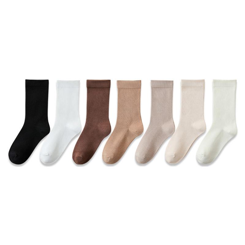 Girls Spring and Summer Sweat Absorbing Pure Cotton Comfortable Boneless Yuezi Long Tube Pile Socks