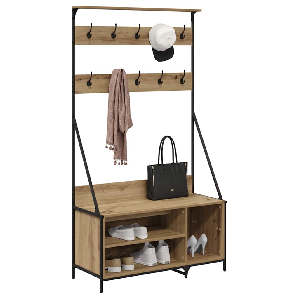 Clothing Rack Artisan Oak 100 X 41 X 184 Cm Wood Based Material