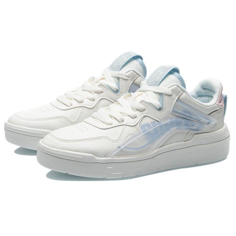 Li Ning Wave Superwave Lo Slip Resistant Breathable Lightweight Abrasion Resistant Skateboard Shoes Women's White Blue AECR004-3