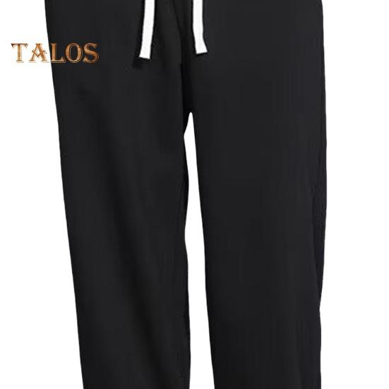 Herre Cargobukser Snøring Elastisk midje Ensfarget Tynne lommer Løse Rette Brede bein Sportbukser Daglig slitasje Uformelle bukser