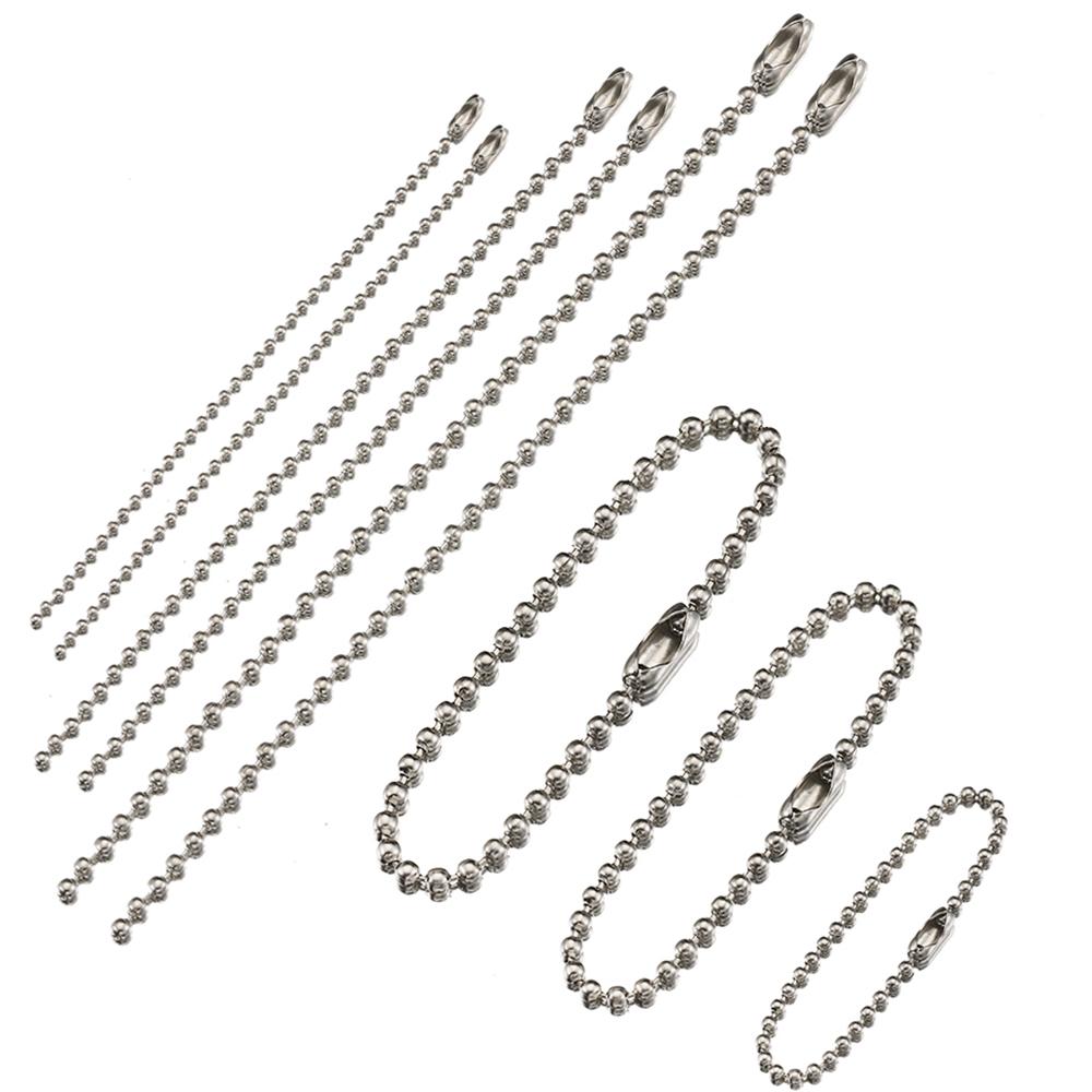 10pcs Stainless Steel Ball Beading Chains 8-20cm Connector for Key Chain/Dolls/Label DIY Bracelet Jewelry Making Accessorise