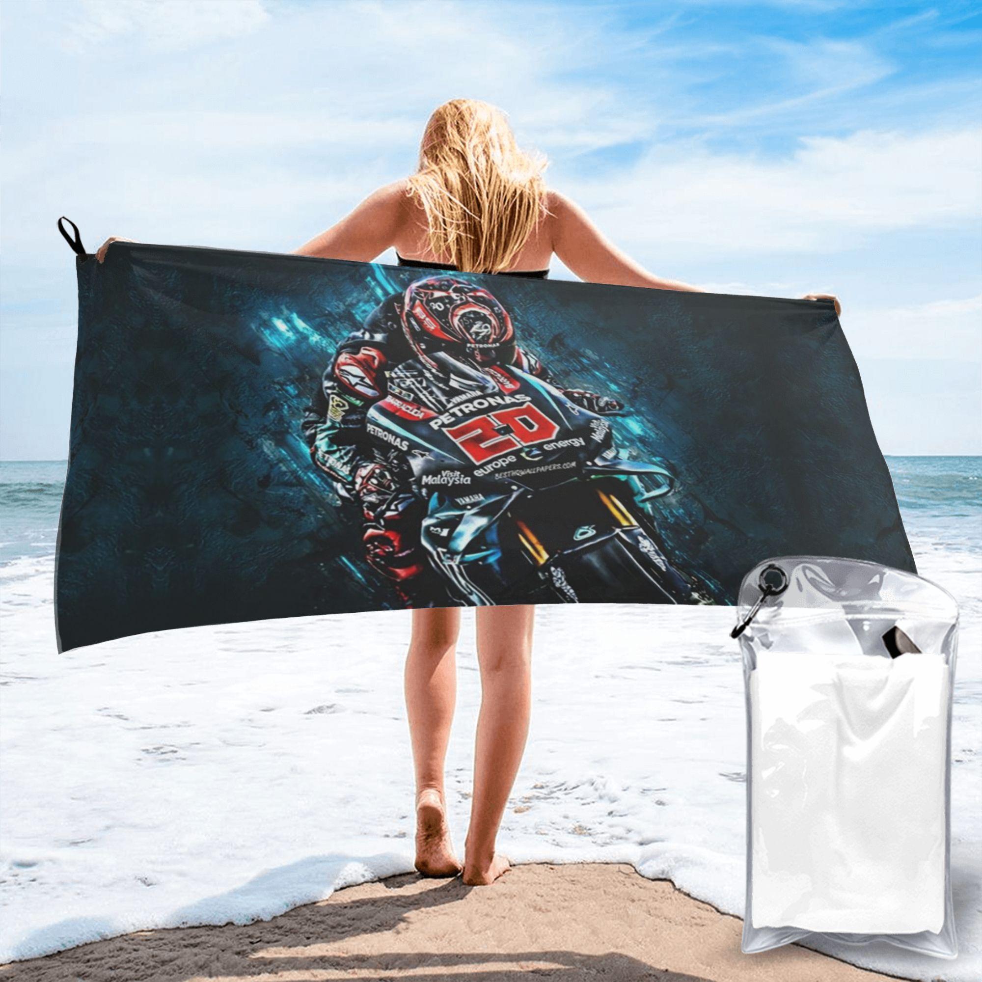 

Fabio Quartararo French Motorcycle Racer Beach Towel Soft Microfiber Quick Dry Absorbent Quick Towels For Mountain Climbing W40*H60(CM)