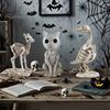 Horror Theme Party Decor Skeleton Animal Statue, Spooky Deer Cat Duck Figurine, Resin Weather Resistant Ornament for Halloween Table Centerpiece,