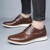 Spring Autumn Fashion Men Shoes Men PU Leather Oxfords Shoes Casual Lace-up Formal Business Wedding Dress Shoes Big Size 39-46