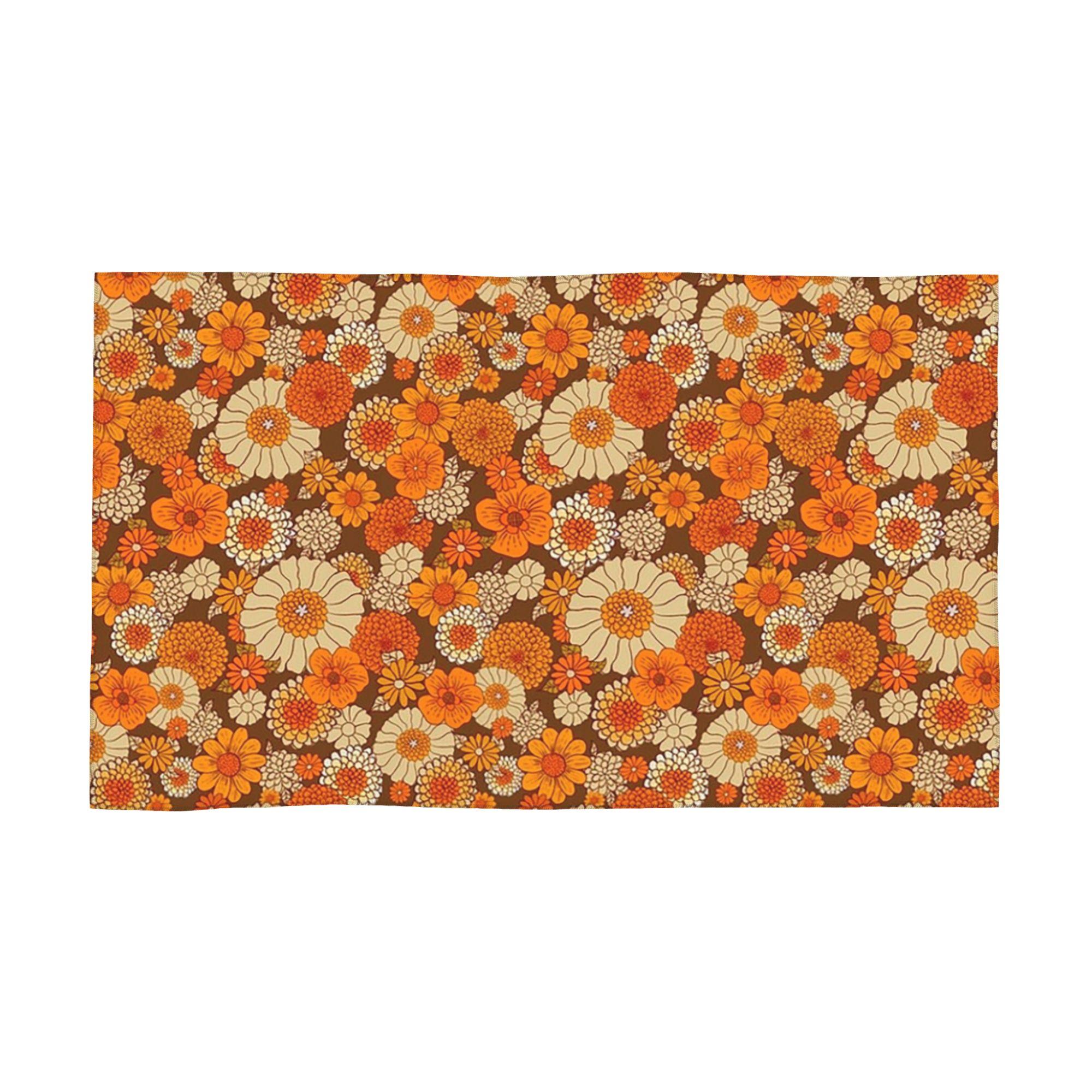

70s Retro Daisies, Vintage Flower Power Boho Soft Face Towel Quick Dry Pool Bath Cotton Towels Absorbent Quick W40*H60(CM)