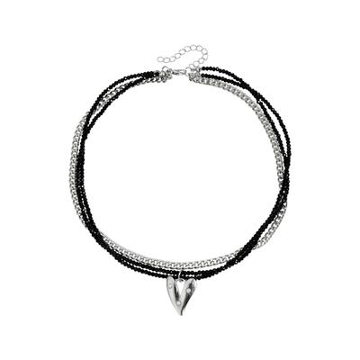 Mehrsträngige Halskette mit Herzanhänger Verstellbare Länge Modeschmuck Für Mädchen Und Frauen