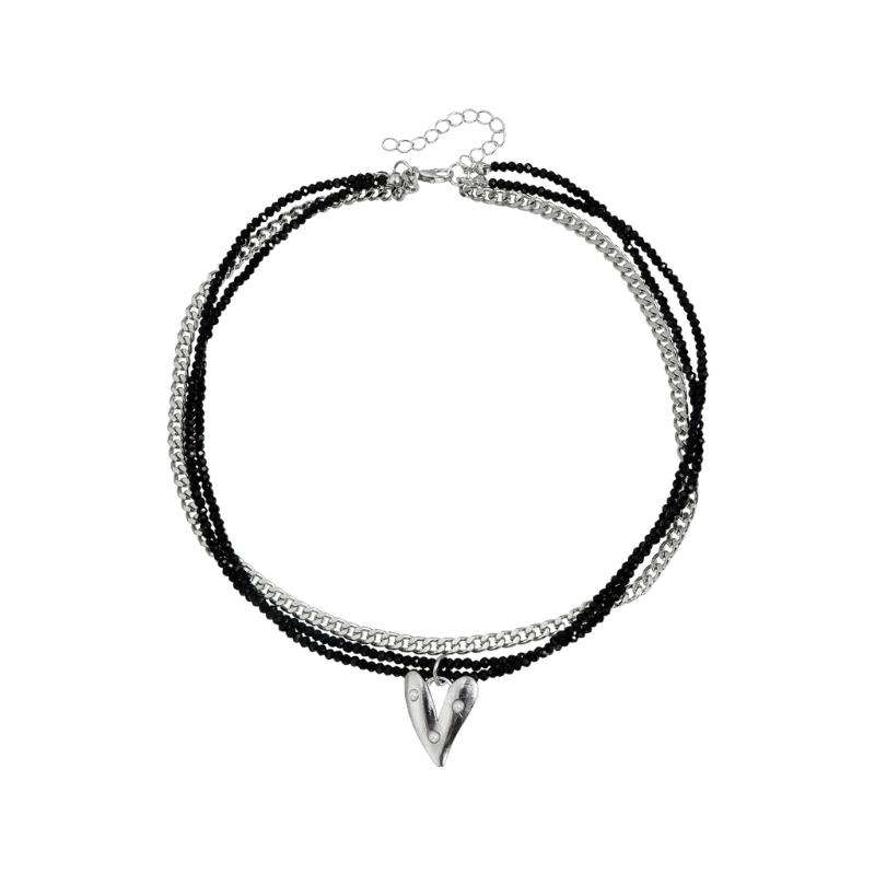 

Многорядное ожерелье с подвеской-сердцем, регулируемая длина, модные украшения для девочек и женщин 1