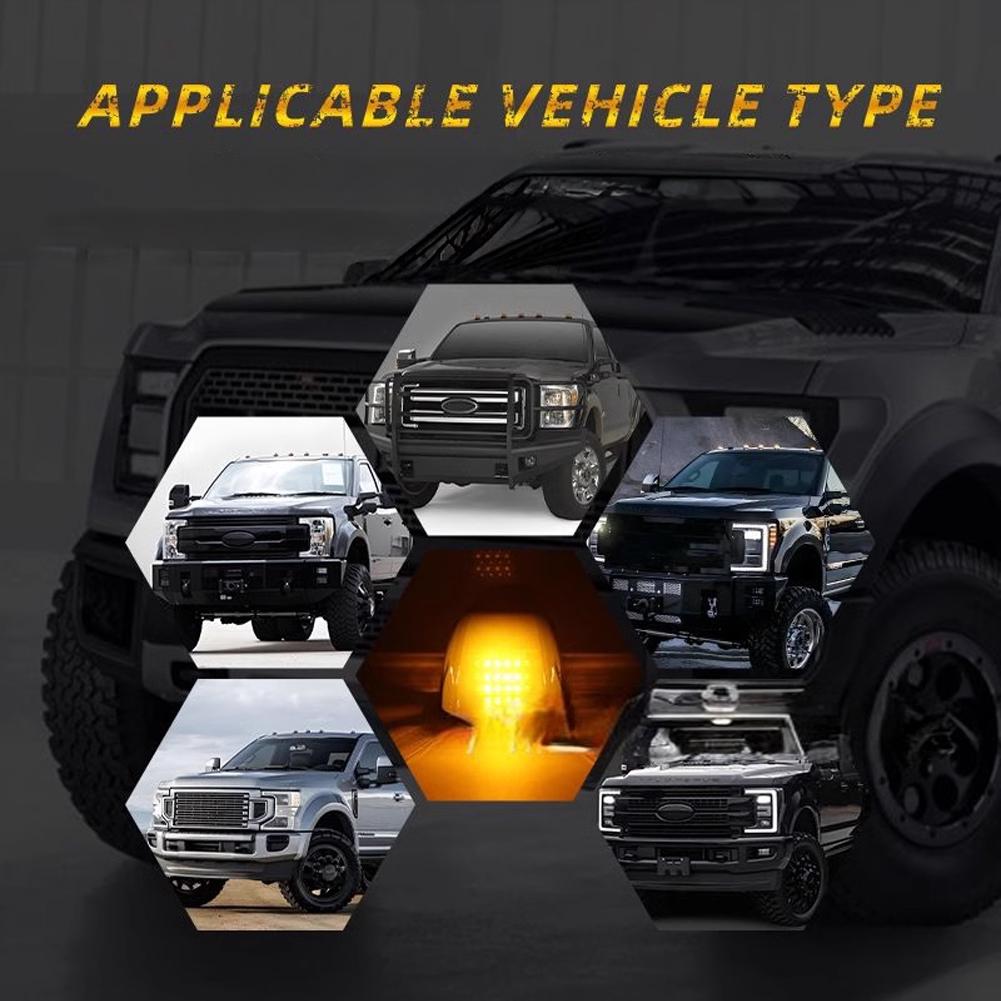 1PC 12LED Car Roof Lights Solar Powered Flashing Lights Cab Punch-Free for Truck Pickup