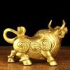 Feng Shui Pure Copper Cow Ornaments Town House Attract Wealth Ruyi Yuanbao Cow Office Home Decor