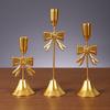 Vintage Candle Stands Electroplated Candlestick Holder Bowknot Candle Holders  Table Decor