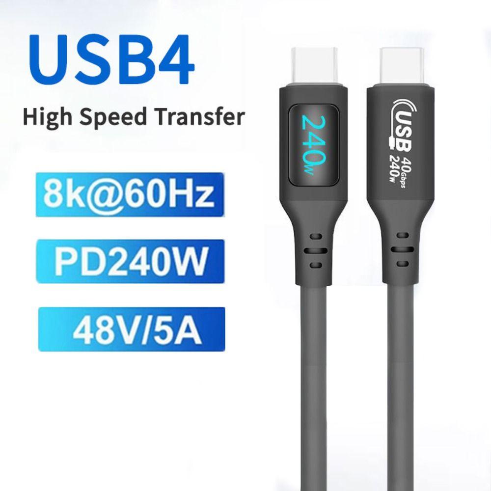 40Gbps USB-C Charging Cable Digital Display Type-C Line New USB4 Data Cord  Laptop