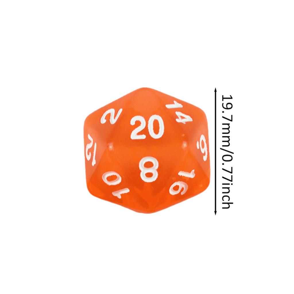 10 ks D20 Polyedrická sada kociek Priehľadná farba 20-stranné kocky pre doskové hry DND TRPG, Potreby pre stolné hry