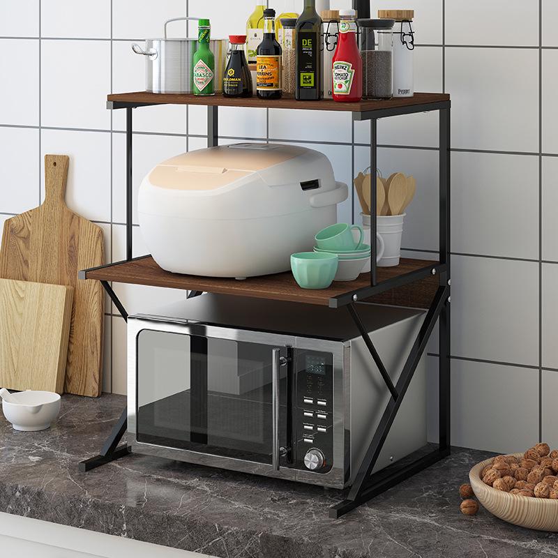 "Scaffale a Doppio Strato per Bancone da Cucina, Microonde e Spezie"