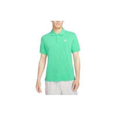 Einfarbiges Poloshirt mit Markenlogo Kurzarm Herren Tops Grün CJ4457-363