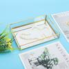 Vintage Metal Glass Storage Box Gold Tray Jewelry Cosmetics Display Boxes (Medium Size)