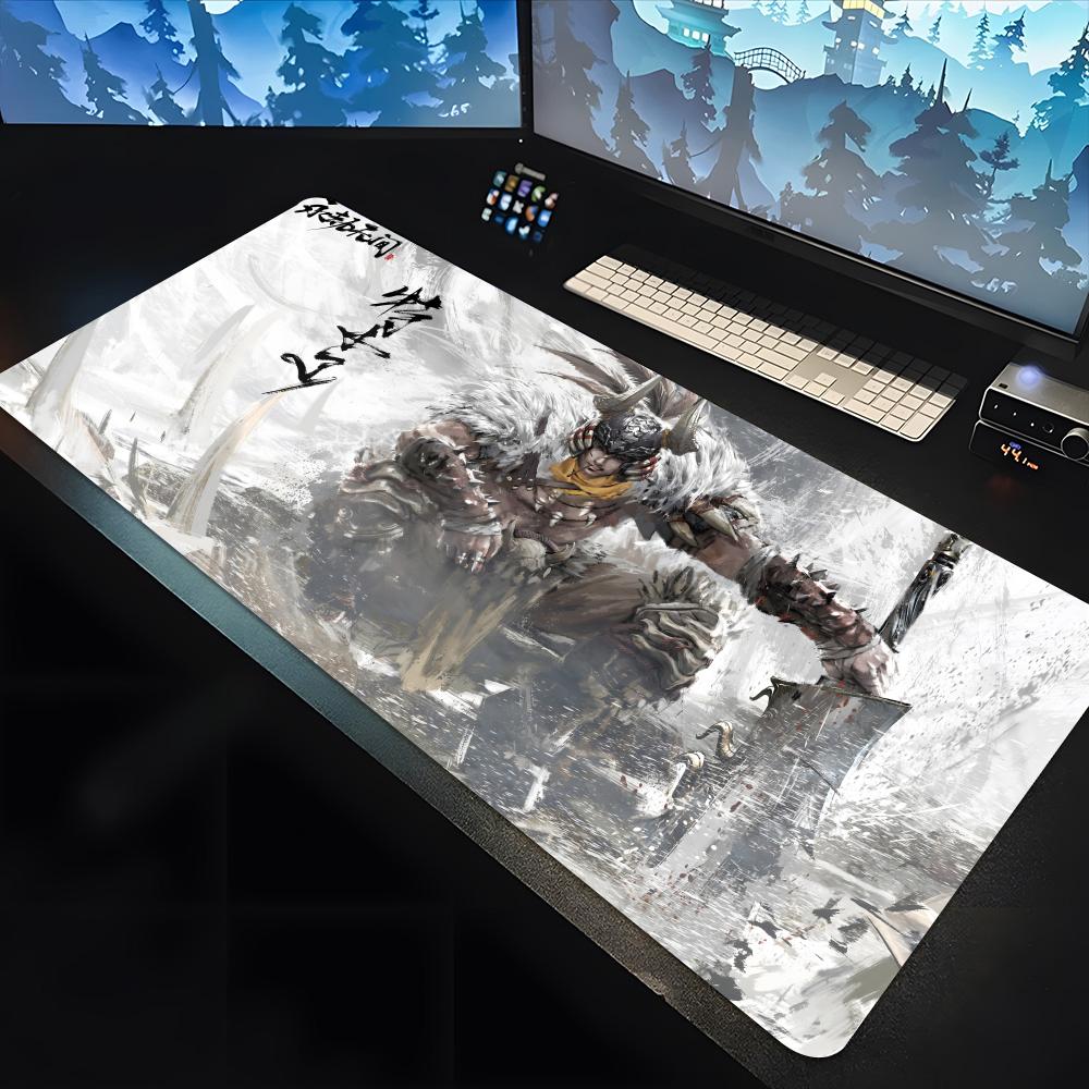 N-Naraka B-Bladepoint Mouse animation Pad large keyboard mouse desk pad non-slip rubber gaming mouse pad laptop carpet 600x300