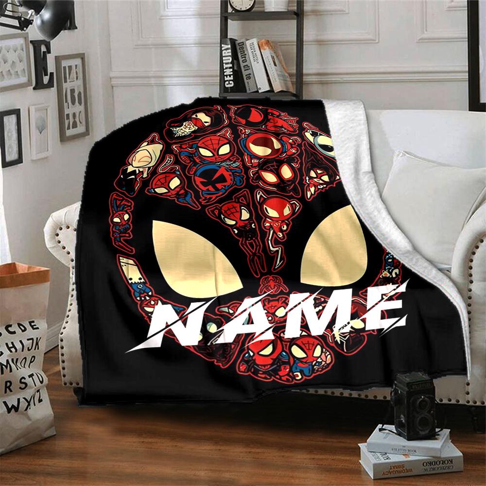 Custom Name Spider-Man Mask blanket for Couch & Bed, Plush Cozy Fuzzy Blanket Super Soft & Warm Blankets for Fall and Winter. 090818