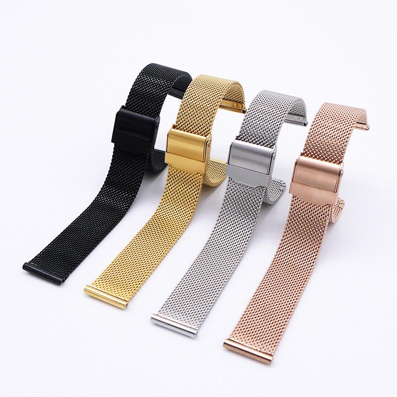 Stainless Steel Mesh Watch Strap with 06 Wire Double Safety Buckle for DW Watches