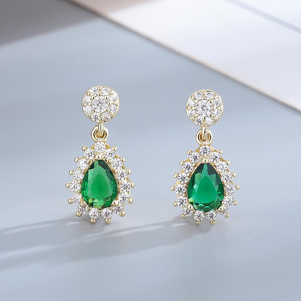 Drop Earrings Necklace Set for Women Vintage Jewelry Set AAAAA Zircon Wedding Engagement Gifts