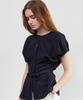 ITOV SEOUL Cocoon Sleeve Belted Blouse Navy