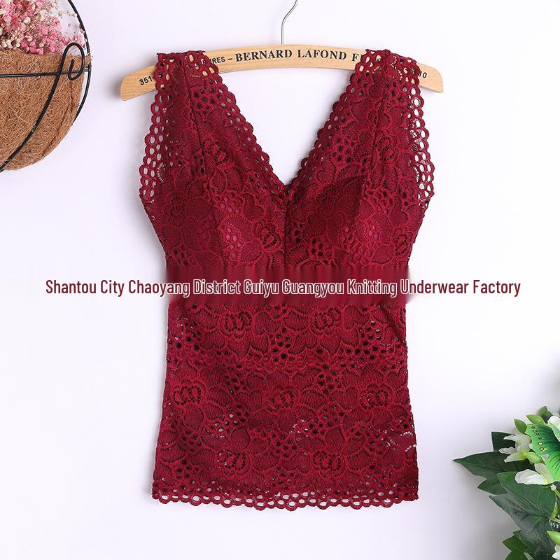 

Women s Plus Size Lace Tank Top Bralette with Pads 2XL 151-170 jin