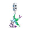 Trendy 925 Silver Large Billed Bir White Dove Parrot Feather Charms Beads Fit Pan 925 Original Bracelets DIY Luxury Fine Jewelry