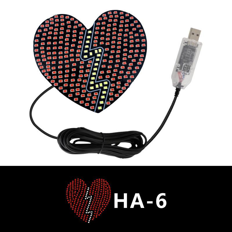 Car Love Window Light LED Decorative Light Creative No Wiring Love Reddish Internet Celebrity Rear Window Emotion Light