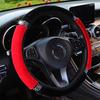 Universal 37-38cm Diameter Soft Plush Rhinestone Car Steering Wheel Cover Interior Accessories Black Pink Car Steering Cover