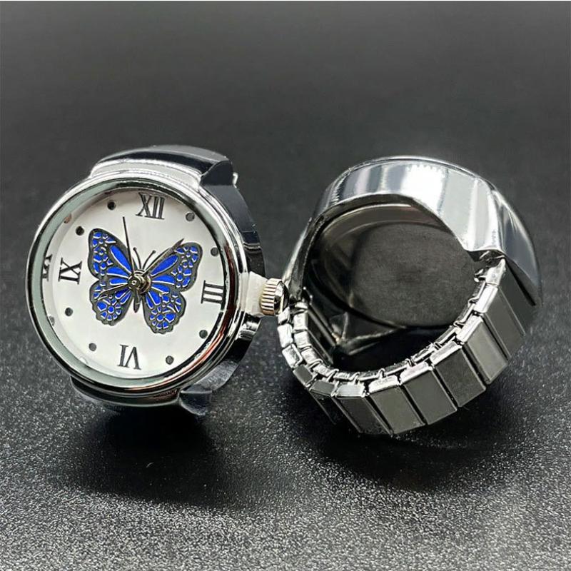 Butterfly Multi- Ring Watch Stainless Steel Alloy Men Women Simple Atmospheric Versatile Fashion Ring Jewelry Party Gifts