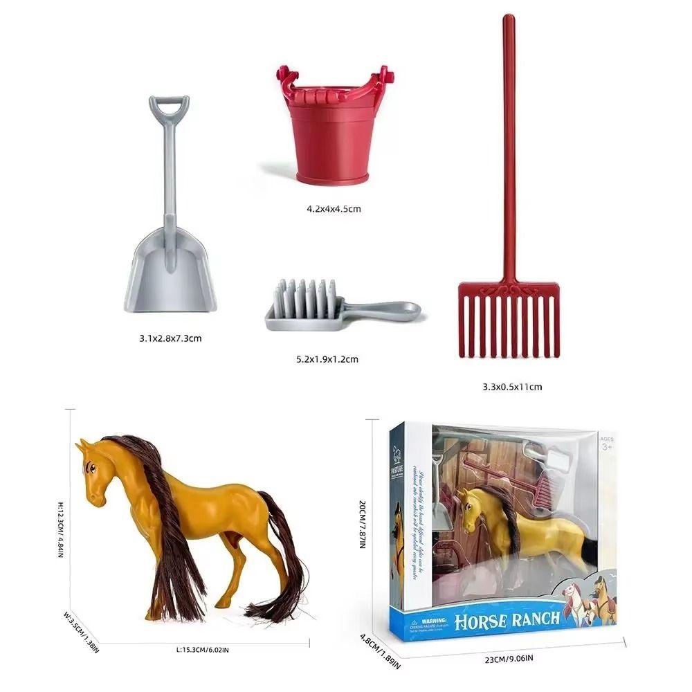 Farm Animal Horse Animal Model Can Comb Hair Horse Action Figure Ranch Horse Model Toys Kids Toy