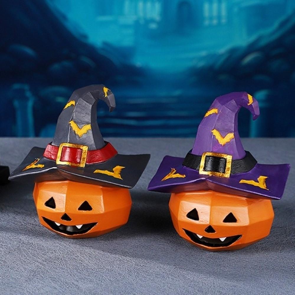 Resin Crafts Halloween Pumpkin Figurine Festival Pumpkin Statue  Home Party Decor