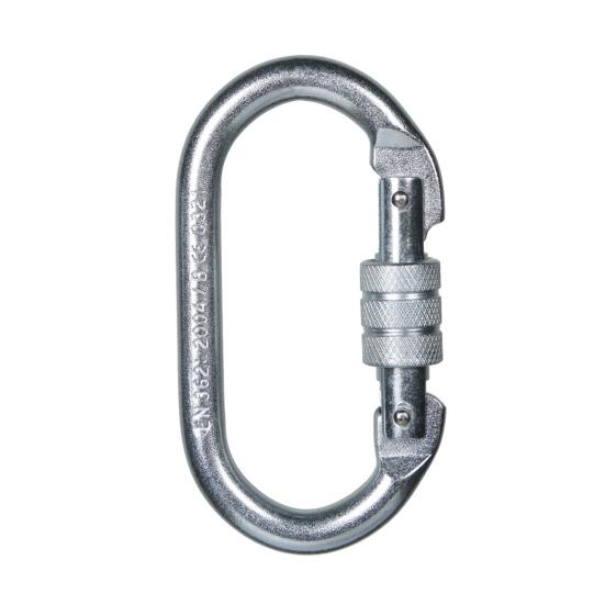 Heavy Duty Outdoor Climbing Carabiner, 25KN Lightweight Screwgate Carabiner, Locking Carabiner Clip for Rock Climbing, Rescue, Aerial Work, Camping серебряный