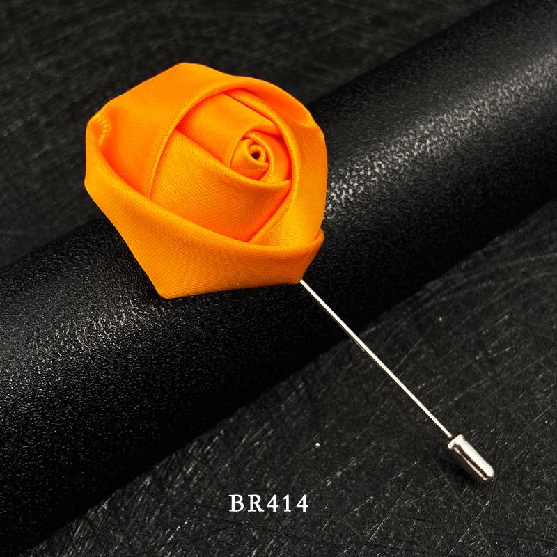 Handmade Multi-Color Rose Fabric Brooch Pin for Men's Suits - Korean Style Accessories