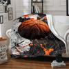 1pc Basketball Art Blanket, Lightweight Flannel Throw Blanket for Sofa, Bed, Travel, Camping, Living Room, Office, Couch048