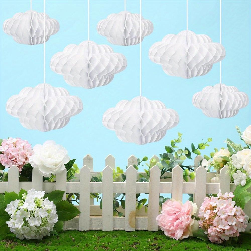 20pcs Cloud Decorations Hanging Tissue Pom Poms Honeycomb Decor Artificial Cloud Ornaments Cloud Honeycomb Hanging Decorations