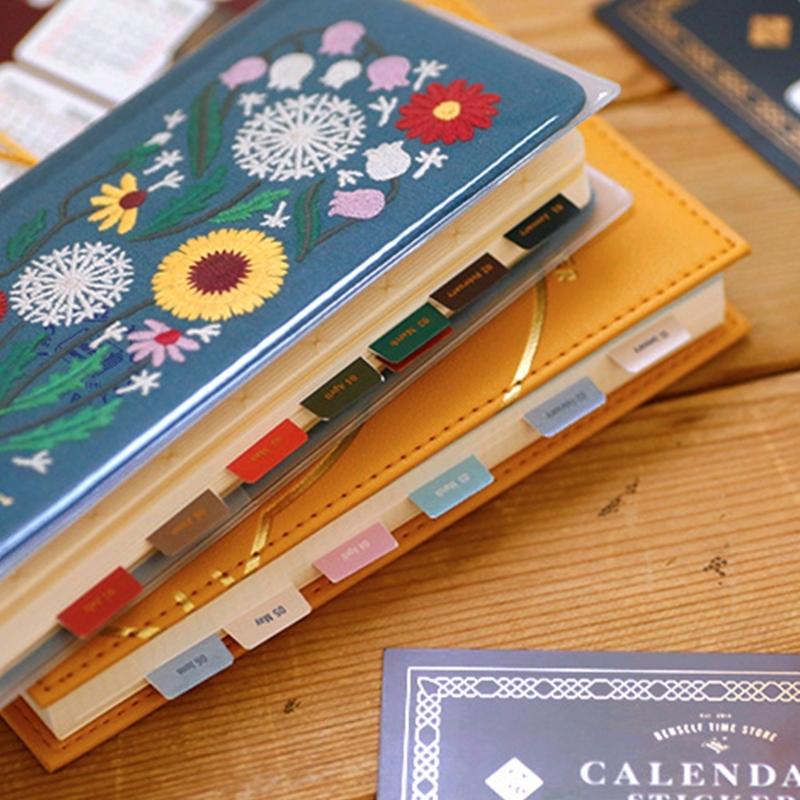 Selfs Adhesive Tab Stickers Monthly Calendar Index Tab for Planners,Journal,Notebook,Agendas Organizers Office Supplies