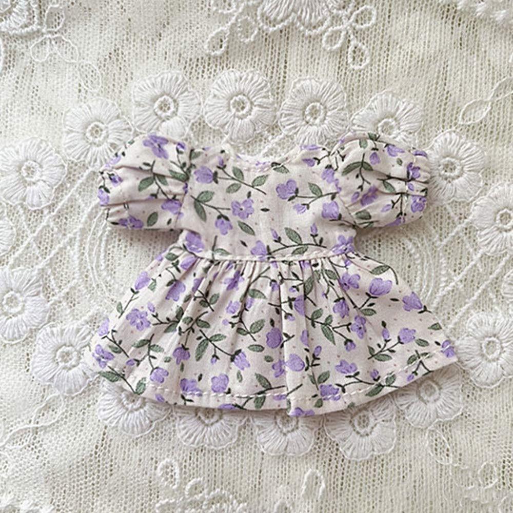 Fashion Printed Dresses Lotus Leaf Sleeve White Cardigan  for 1/11 OB11 Dolls/for 1/12 BJD