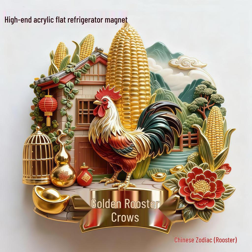 Chinese Zodiac Refrigerator Magnet - Creative Cultural Souvenir In National Chinese Style.