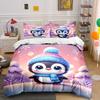 Cute Penguin Winter Decor Set Bedding Set with 1 Duvet Cover 2 Pillowcases Single Double King Queen Gift